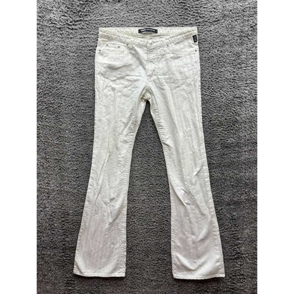 Vintage Versace Jeans Couture‎ Mid-Rise Flared Pants White Womens Size 31